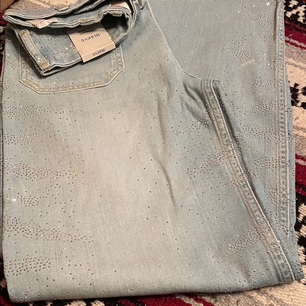 Maeve Light Blue Colette  Jeans with amazing Sparkle. Diamonds and denim anyone?